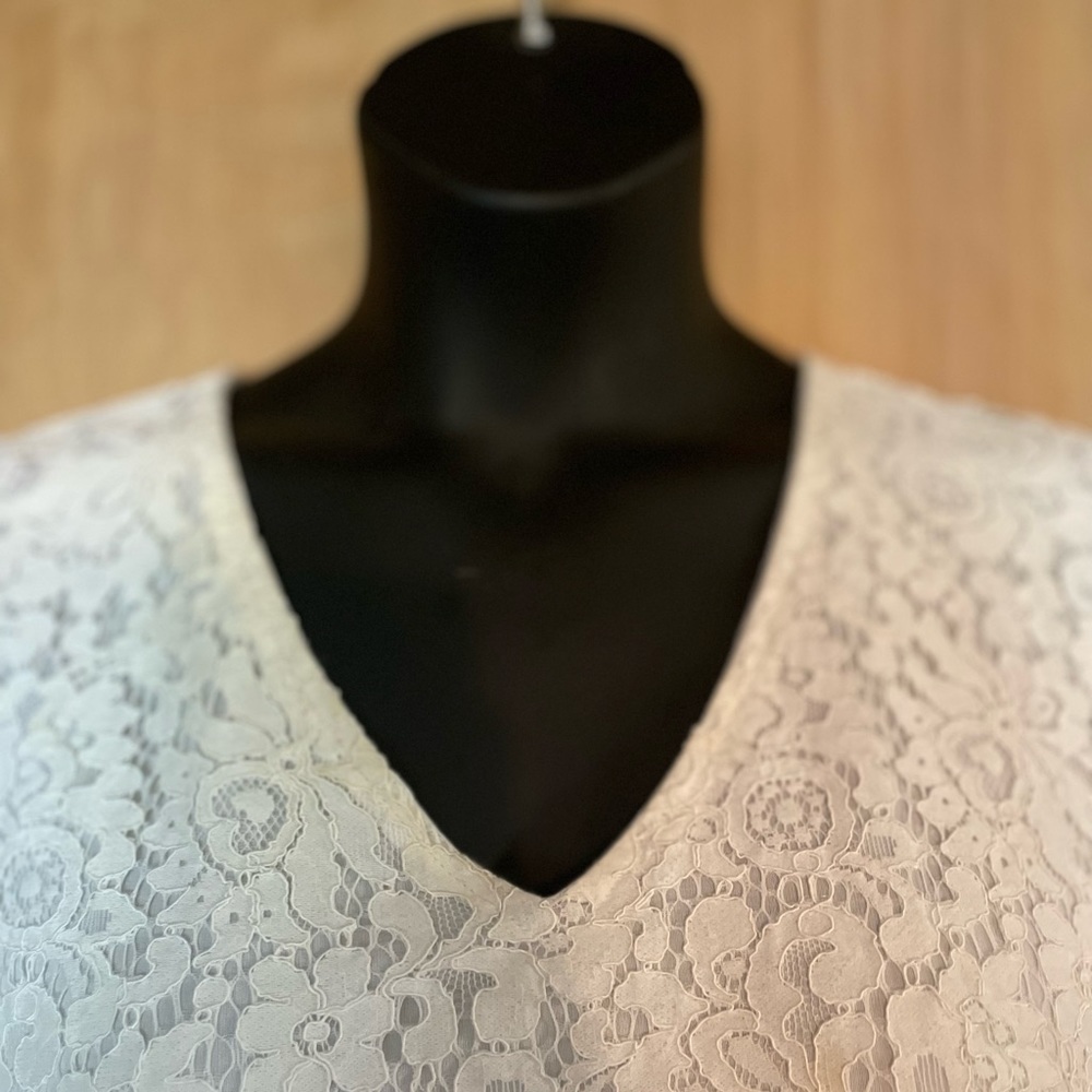 White laced floral shirt
